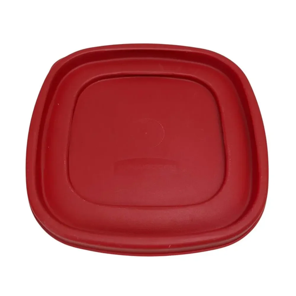 Lot Of 6 Rubbermaid Tops #7J64 ~Lids Only~ Red Stackable 6.5” x 6.5” - Square